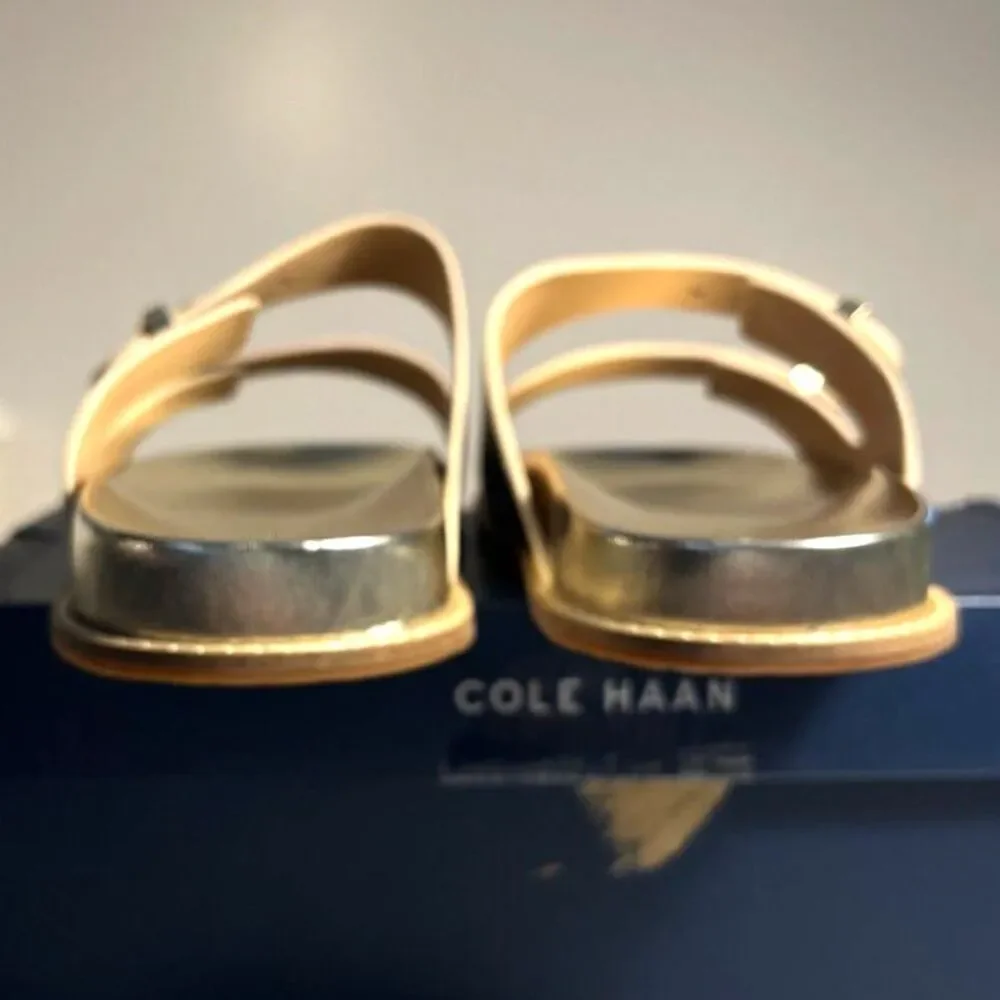 Cole Haan Women's Marisol Footbed Leather Sandal Gold SZ11M NEW